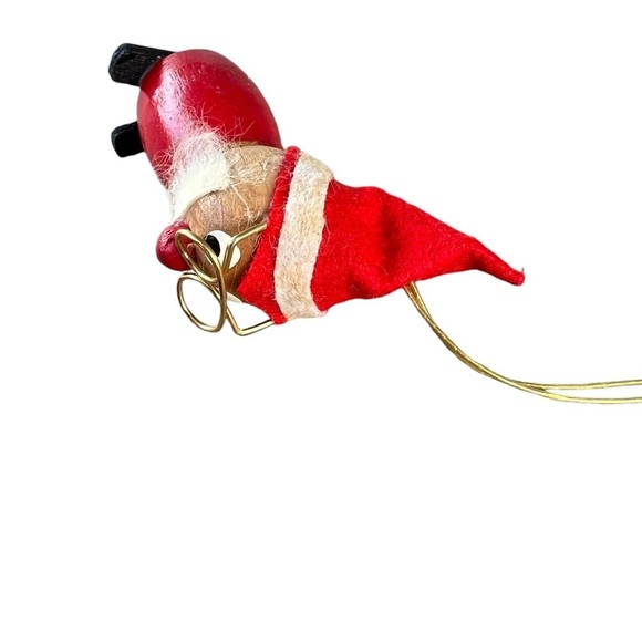 Vintage Kurt Adler Wooden Santa Gnome Christmas Tree Ornament Japan Glasses READ - Picture 8 of 9